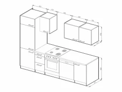 Mueble de cocina oro power roble/antracita 270x57.1x81.6 optima < Vicco Discount