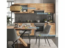 Mueble de cocina oro power roble/antracita 240x60x81.6 raul < Vicco Discount