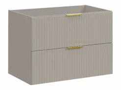 Vente-unique Mueble De Lavabo | Mueble de lavabo suspendido con acabado acanalado , 80 cm de ancho, ZEVARA