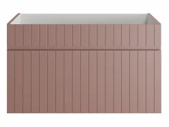 Vente-unique Mueble De Lavabo | Mueble de lavabo suspendido con acabado acanalado rosa, 80 cm, SATARA