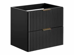 Vente-unique Mueble De Lavabo | Mueble de lavabo suspendido con acabado ranurado, , 60 cm de ancho, ZEVARA