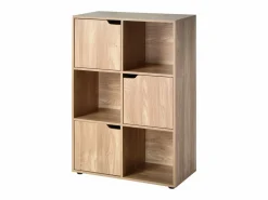 Calicosy Librería * Mueble 6 estantes con 3 puertas Beige