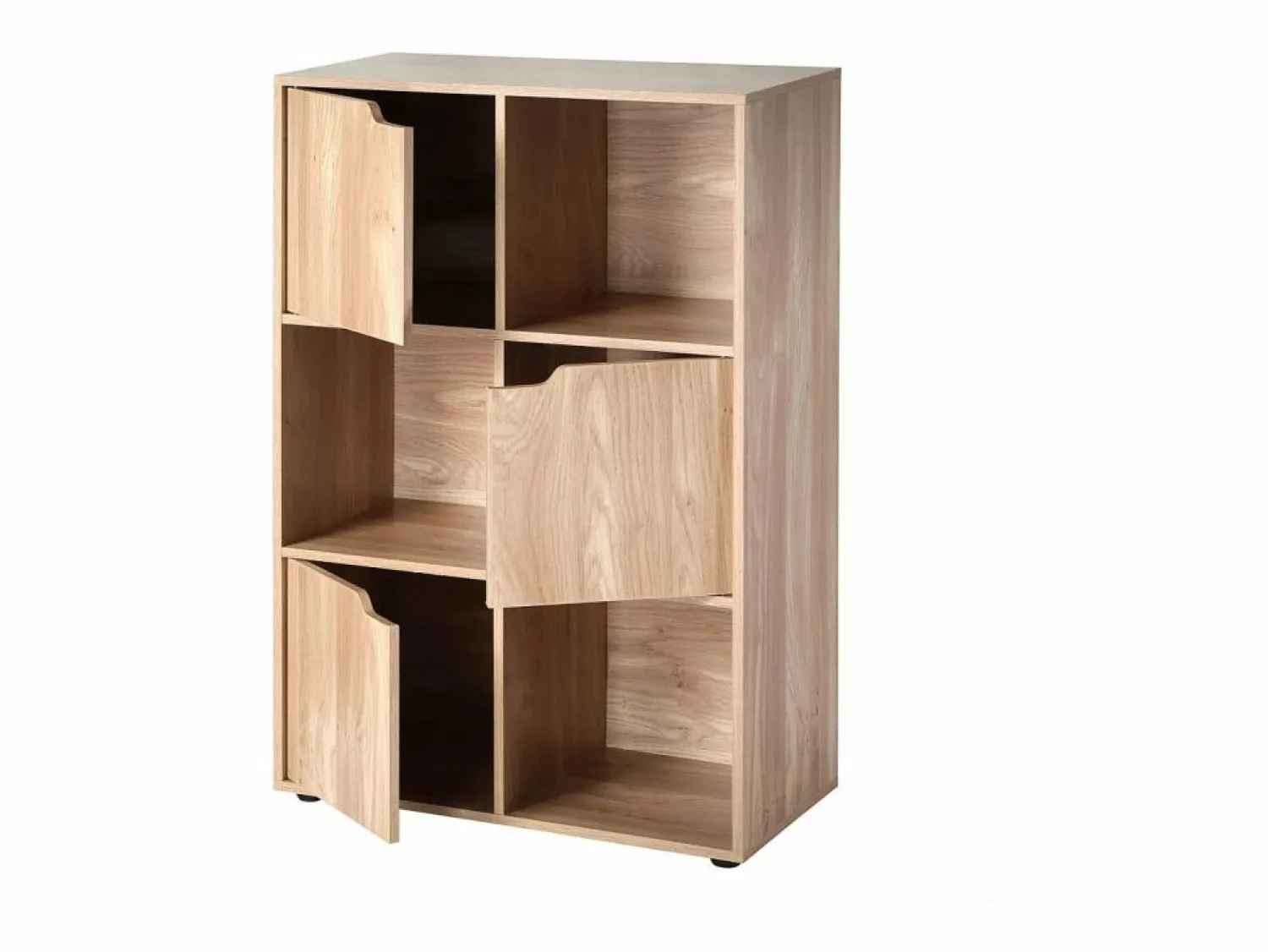 Calicosy Librería * Mueble 6 estantes con 3 puertas Beige