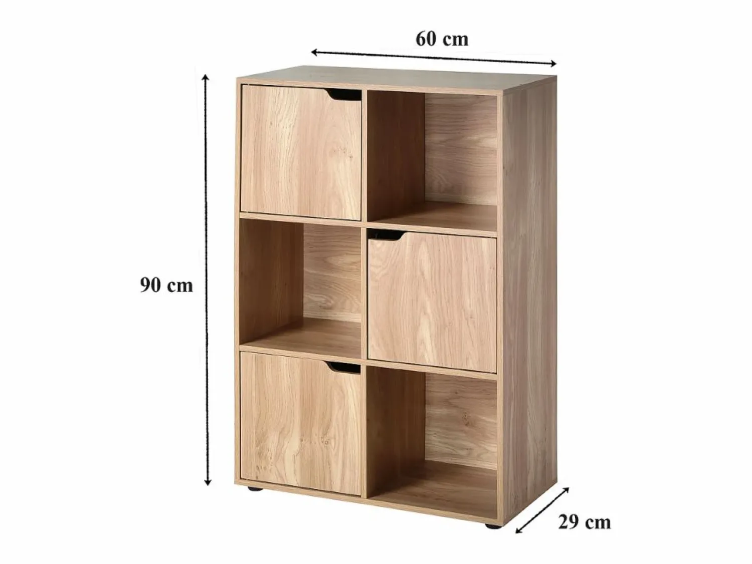 Calicosy Librería * Mueble 6 estantes con 3 puertas Beige