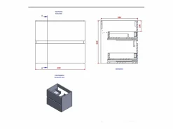 Aquore Conjunto De Baño | Mueble lavabo SEVILLA suspendido 60 cm Roble