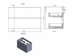 Aquore Conjunto De Baño | Mueble lavabo SEVILLA suspendido 60 cm Roble