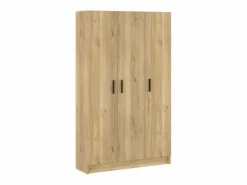 Armario | Mueble multiusos Armario Auxiliar Color Mauvella– 3 Puertas, 4 Baldas y Espacio para Escoba, Madera, Dimensiones 108x180x35 cm.