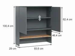 Vicco Mueble Para Lavadora | Mueble para lavadora antracita/roble dorado 93.6x29x100.4 viktor