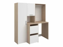 Vente-unique Mueble Para Lavadora | Mueble para lavadora con almacenamiento - Natural claro - L157 x A184 cm - ERKANO