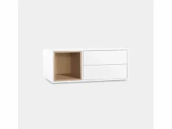 Mueble recibidor flotante de Lacado Natural-Blanco 35 x 90- Hazan < New