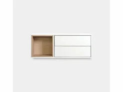 Mueble recibidor flotante de Lacado Natural-Blanco 35 x 90- Hazan < New