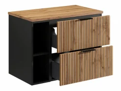 Mueble suspendido para lavabo con estantes - Natural claro - An80 cm - MADELA < Vente-unique Online