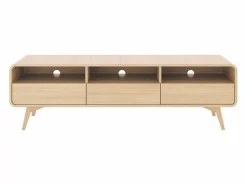 Mueble TV con 3 cajones y 3 nichos - Natural - JALEMO < Vente-unique Clearance