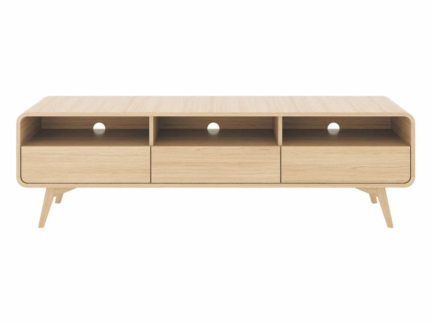 Mueble TV con 3 cajones y 3 nichos - Natural - JALEMO < Vente-unique Clearance