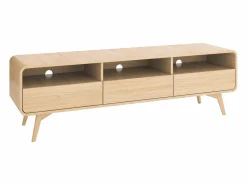 Mueble TV con 3 cajones y 3 nichos - Natural - JALEMO < Vente-unique Clearance