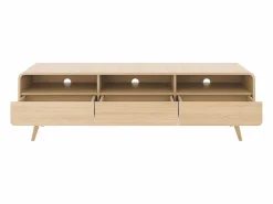 Mueble TV con 3 cajones y 3 nichos - Natural - JALEMO < Vente-unique Clearance
