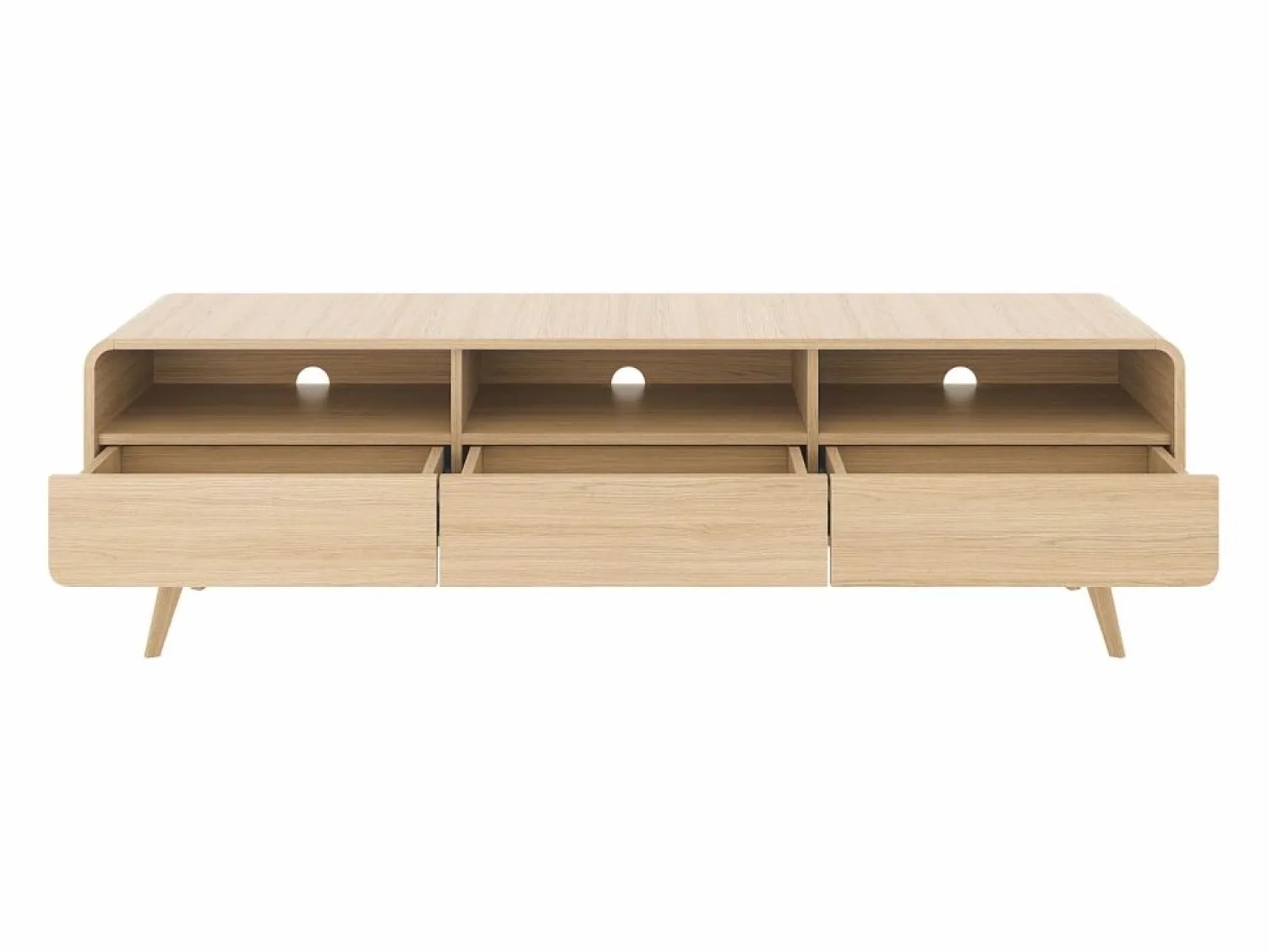 Mueble TV con 3 cajones y 3 nichos - Natural - JALEMO < Vente-unique Clearance