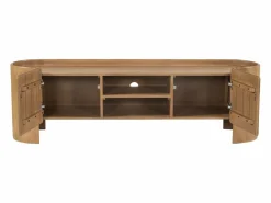 Mueble TV con 2 puertas y 2 huecos en madera de mango - Natural - ISLARA < Vente-unique Best