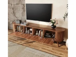 Mueble TV vintage 180x38x47 cm en color madera oscura con 4 puertas < Hauss Spole Sale