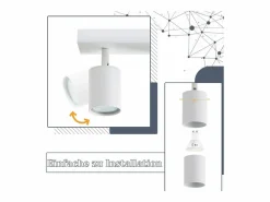 5 focos de techo LED s GU10 llama 330° giratorio lámpara de pared industrial moderna para sala de estar dormitorio sin bombilla < NETTLIFE
