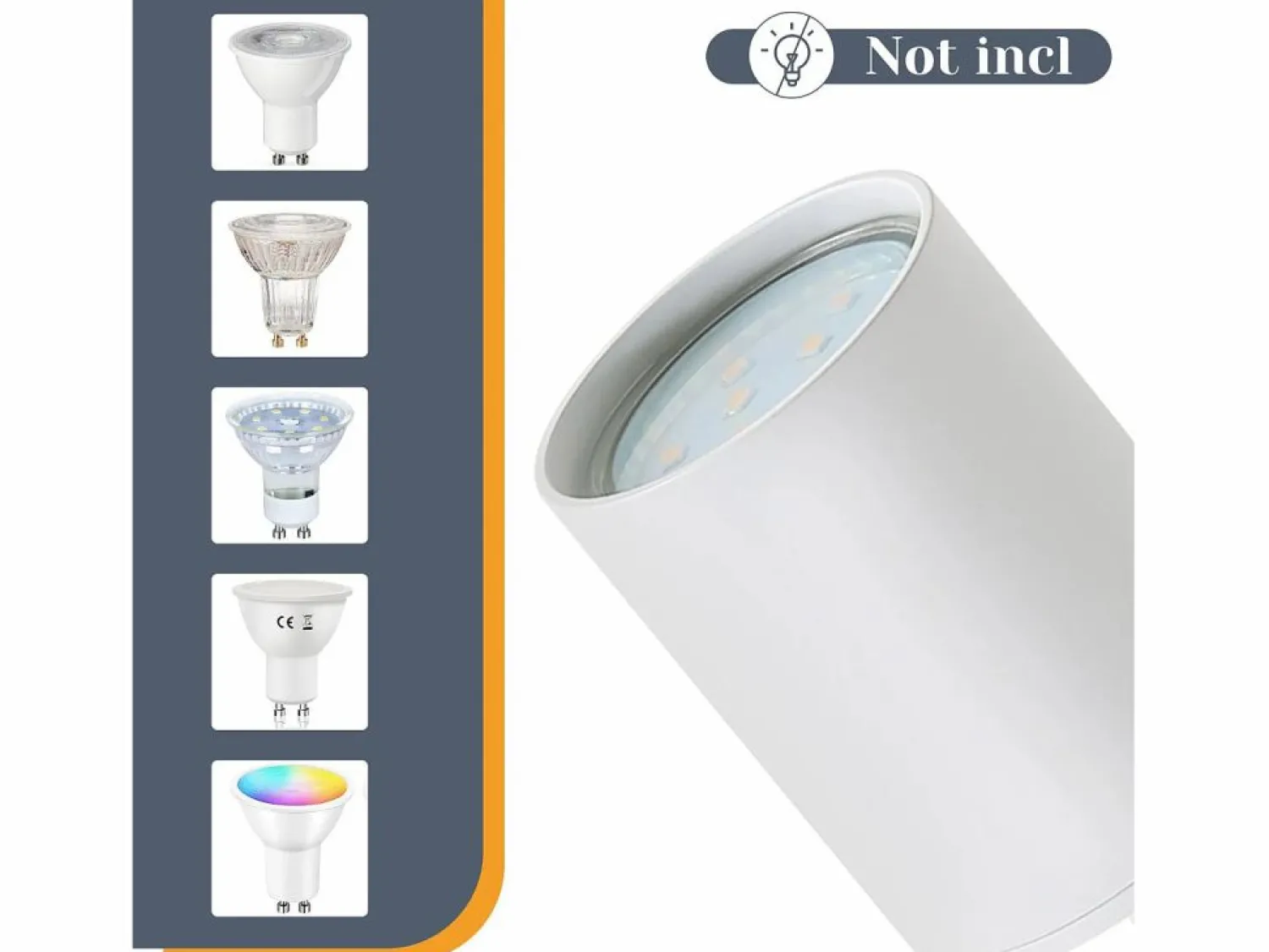 5 focos de techo LED s GU10 llama 330° giratorio lámpara de pared industrial moderna para sala de estar dormitorio sin bombilla < NETTLIFE