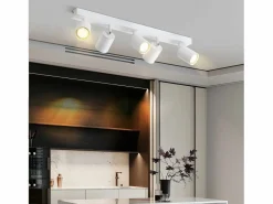 5 focos de techo LED s GU10 llama 330° giratorio lámpara de pared industrial moderna para sala de estar dormitorio sin bombilla < NETTLIFE