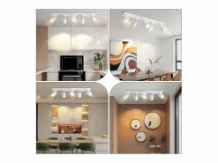 5 focos de techo LED s GU10 llama 330° giratorio lámpara de pared industrial moderna para sala de estar dormitorio sin bombilla < NETTLIFE