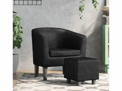 Nykøbing Mors Sillón con taburete cuero sintético < Garden Furniture Discount