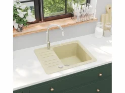 Oksbøl Fregadero de cocina de granito con un seno < Garden Furniture Best