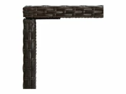 Orren Mesa alta de jardín ratán sintético y vidrio marrón 70x70x110 cm < Garden Furniture Best