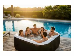 Ospazia Spa hinchable cuadrado de 6 plazas - - Dimensiones: 185 x 185 cm - Filtro y cubierta incluidos <