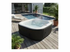 Ospazia Spa hinchable cuadrado de 6 plazas - - Dimensiones: 185 x 185 cm - Filtro y cubierta incluidos <