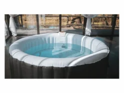 Spa Hinchable * Ospazia Spa hinchable redondo de 6 plazas - - Diámetro: 208 cm - Filtro y cubierta incluidos Negro