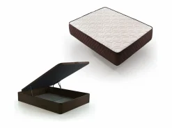 Pack Colchón Descansin + Canapé Abatible 150x200 | Color Chocolate | Maxima Comodidad | Gran Almacenaje < Clearance