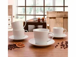 Pack de 6 tazas de café Renova Blanca Quid con plato <