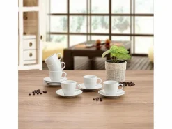 Basic Vajilla|Vajilla * Pack de 6 tazas New Renova Quid con plato porcelana Blanco
