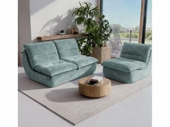 Conjunto Sofá Y Sillón * Pack Nuvia Living 3 plazas - salvia y salvia Verde claro