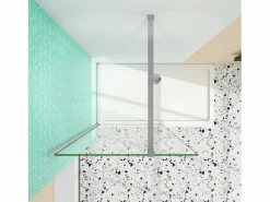 Panel de ducha vidrio 8mm con tratamiento antical,barra 90cm,perfil cromado(118-120)x190cm < Aica New