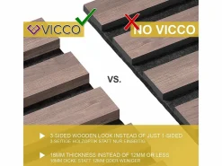 Vicco Panel De Pared | Paneles murales nogal/marrón 120x1.8x40 akustikpaneel