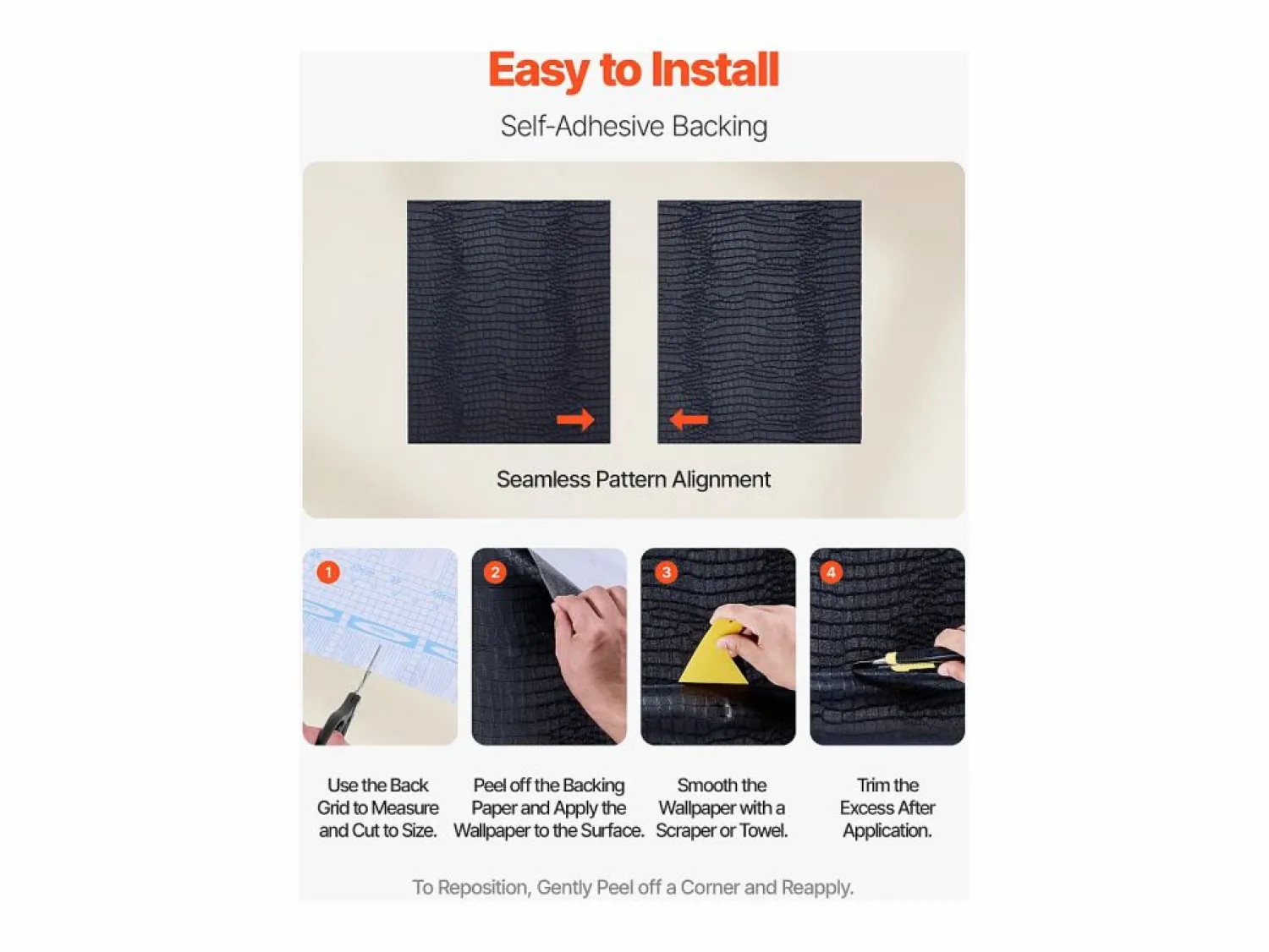 Papel Pintado|Papel Pintado * Papel Pintado Adhesivo de Pared SucceBuy, 40 cm x 10 m, Rollo Papel Pintado Autoadhesivo Vinilo, Motivo Textura Agrietada Negra, para Revestimiento de Pared Negro