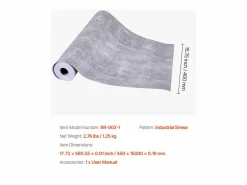 Papel Pintado|Papel Pintado | Papel Pintado Adhesivo de Pared SucceBuy, 40 cm x 15 m, Rollo Papel Pintado Autoadhesivo en Vinilo, Estilo Industrial Oscuro, para Revestimiento de Pared