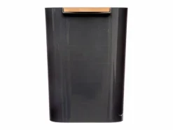 5five Accesorios De Wc * Papelera con tapa en bambú 22,4 x 24,4 cm Negro