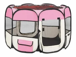 Clicnbuy Seguridad Para Mascotas * Parque de perros plegable bolsa de transporte 90x90x58 cm Rosa