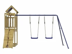 Columpio * Parque infantil de exterior madera de pino impregnada ES162695 Marru00f3n