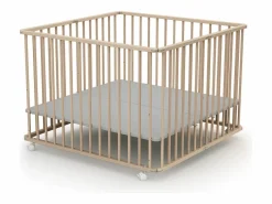 Webaby Mueble De Bebé * Parque infantil plegable madera CALI - Haya Cruda - 100 x 100 cm Color natural claro