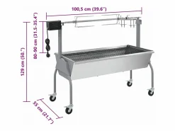 vidaxl Barbacoa | Parrilla De Barbacoa Con Asador Y Motor Eléctrico