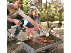 AHD Barbacoa | Parrilla de barbacoa de carbón barbacoa portátil jardín de acero plegable camping Poplar