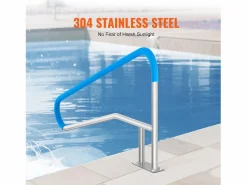 Accesorio Piscina * Pasamanos de Piscina SucceBuy de Acero Inoxidable de 142×94.5 cm para Spas y Piscinas Plateado