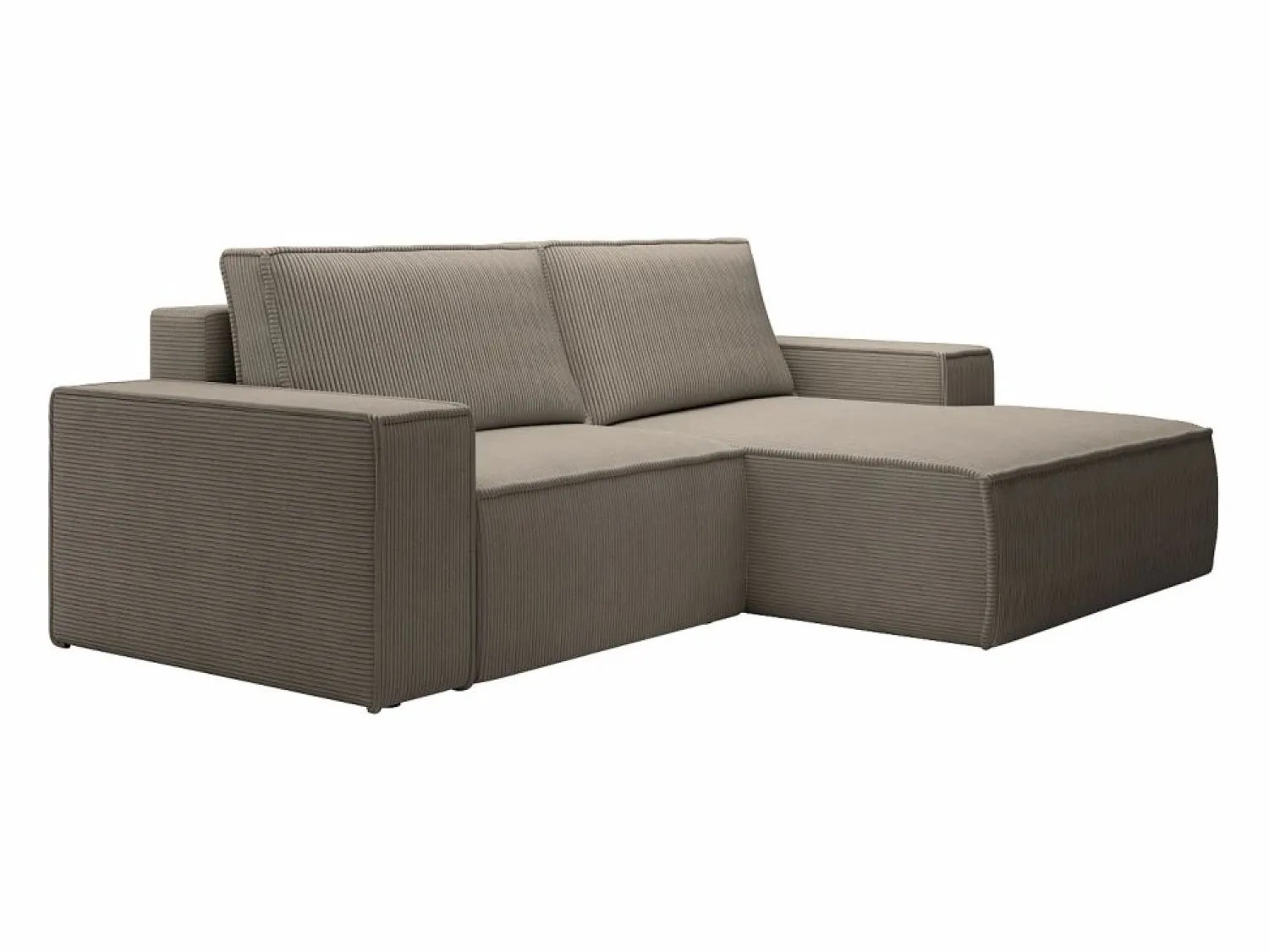 Pequeño Sofá cama rinconera derecha de pana beige AMELIA < Vente-unique Clearance