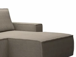 Pequeño Sofá cama rinconera derecha de pana beige AMELIA < Vente-unique Clearance